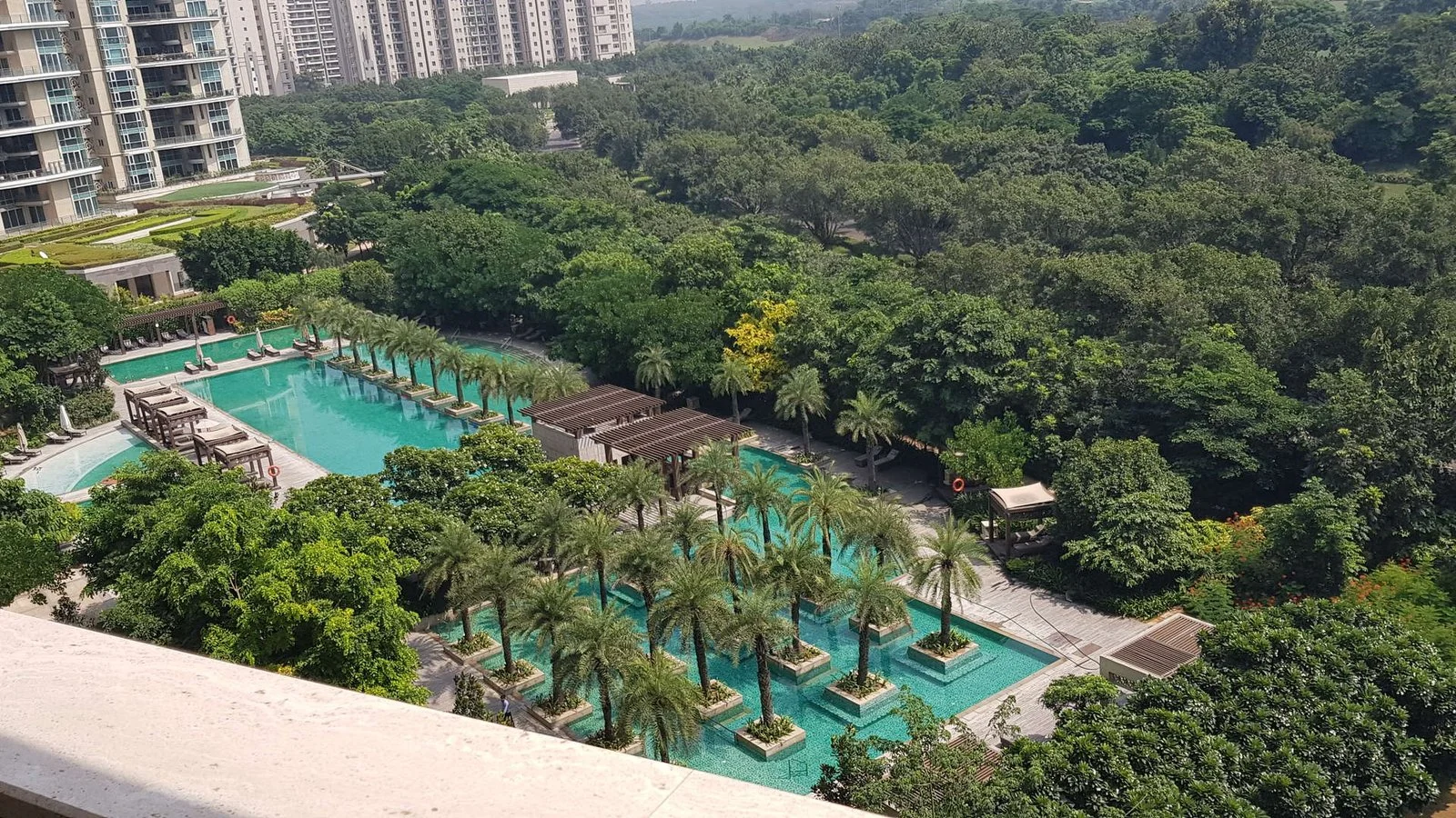 DLF-Magnolias-Apartments-In-Sector-42-Gurgaon-pool-aerial